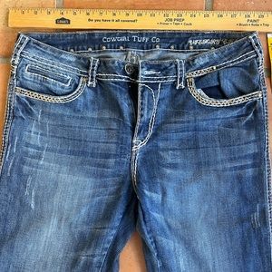 Cowgirl Tuff Co. Bootcut Jeans - W:34 L:33 - Heavy Stitching